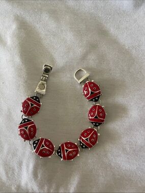 Red Ladybug Charm Bracelet - Women Jewelry